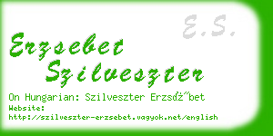 erzsebet szilveszter business card